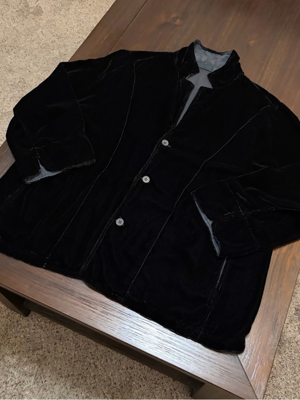 CP Shades Black Velvet Shirt Jacket